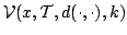 ${\cal V}(x,{\cal T},d(\cdot,\cdot),k)$