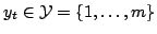 $y_t \in {\cal Y} =\{1,\dots,m\}$